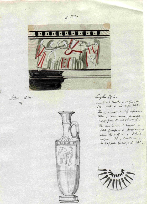 (122) Lekythos sketch and chariot scene